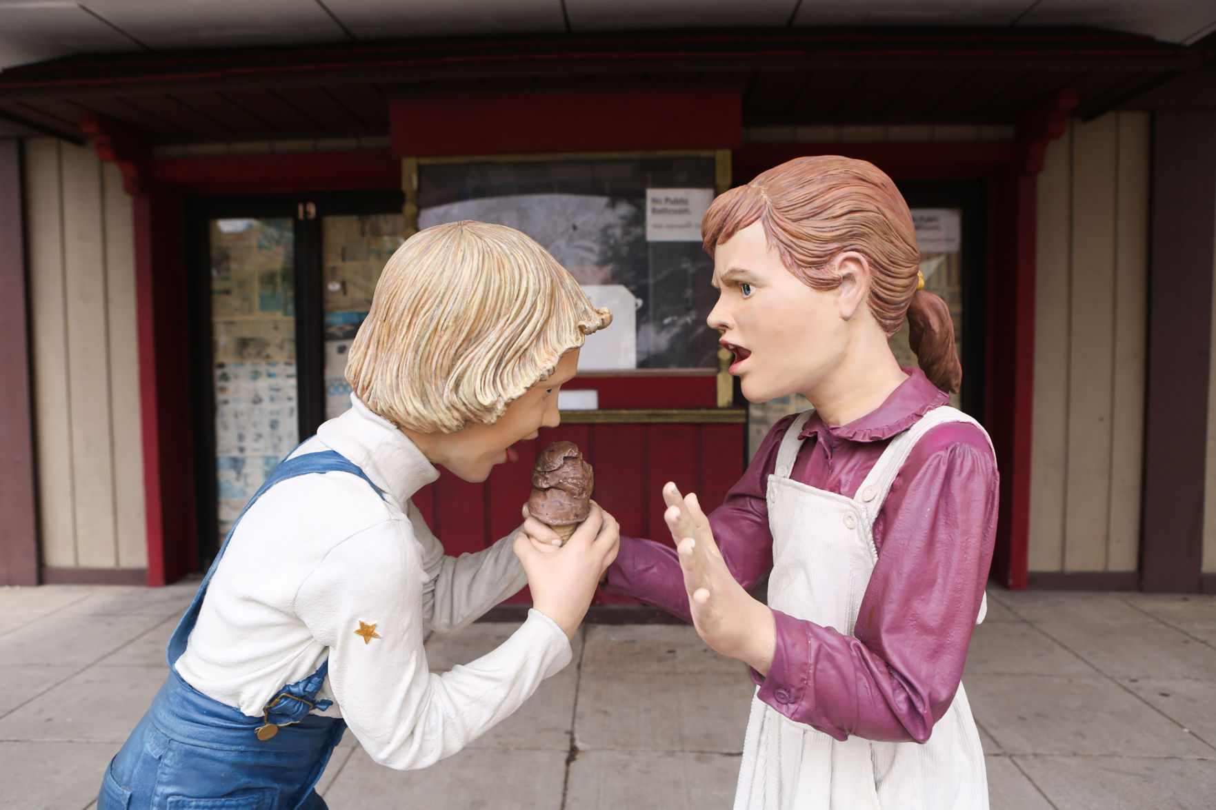Artist Seward Johnson's "The Tooth" is implanted at the Crown Point Sportsplex